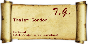 Thaler Gordon névjegykártya